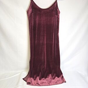 Gap Velvet Cami‎ Slip Midi Dress, Side Slits, Red, Small Petite, New $59.99 MSRP
